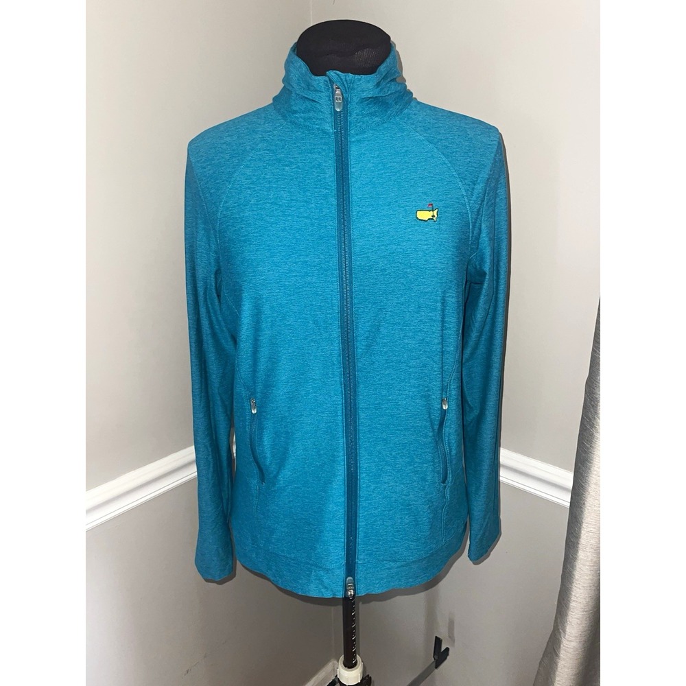 Magnolia Lane Tech Track Jacket Teal Size M Full Zip Golf Athletic Zip Pockets